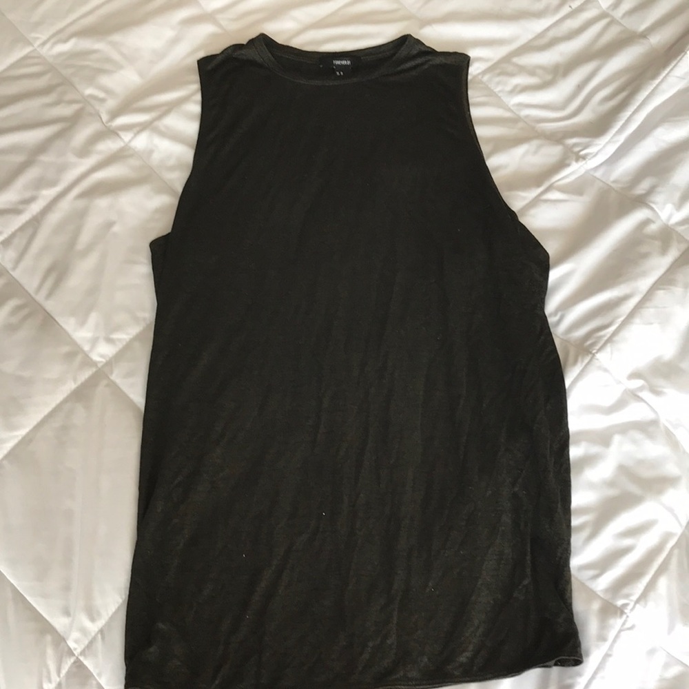 Olive green sleeveless dress